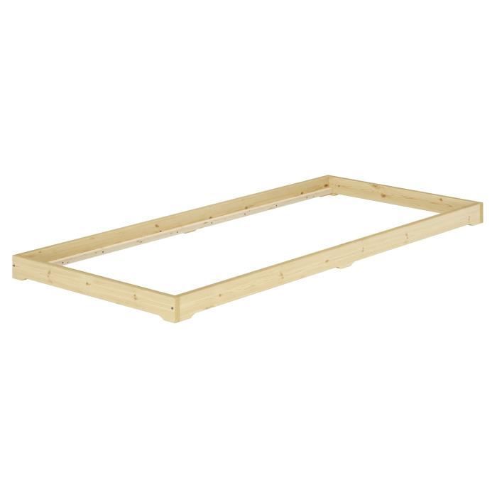 Lit futon en bois naturel très bas, idéale pour combiner avec futon, surface 90x200 V-60.47N-09 [sans accessoires]