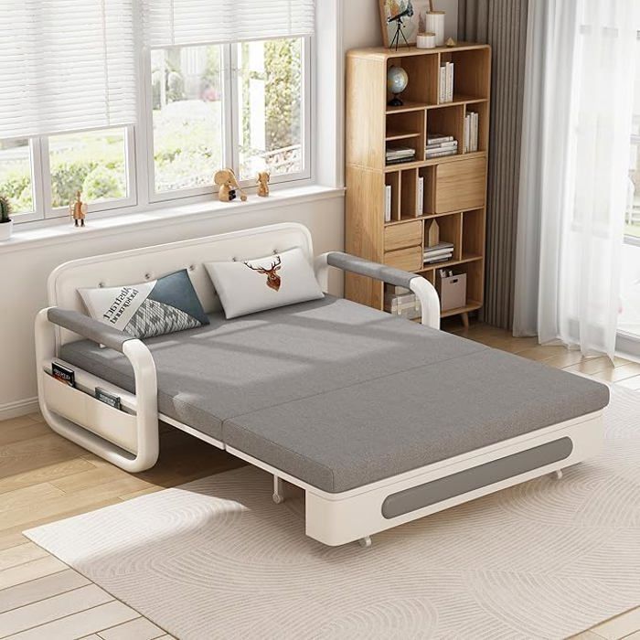 Slaapbank met bedfunctie en opbergruimte, slaapbank voor kleine ruimtes en woonkamers, 128 cm