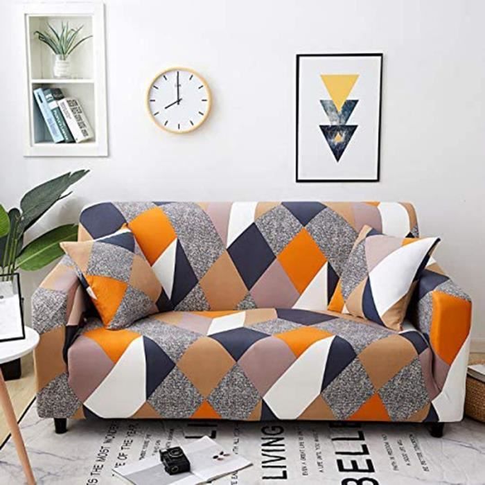 Housse de Canape de 1 Place Imprime Pour Longueur de 90-140 cm 14