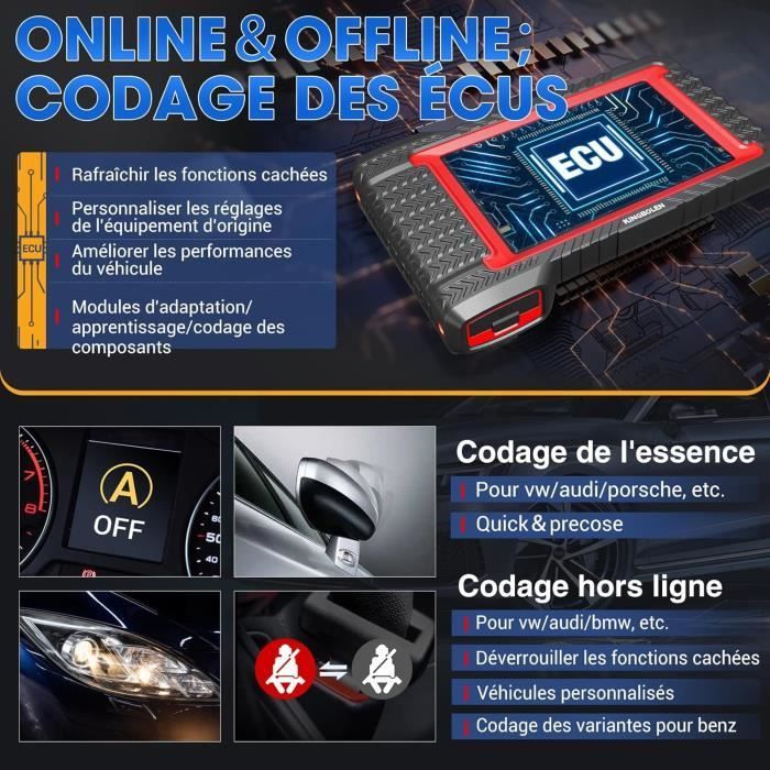 Valise de diagnostic auto - KINGBOLEN - K7 - 31 services - Codage ECU - Écran LCD 7 pouces