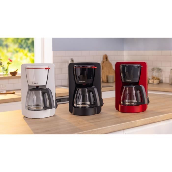 Cafetière Filtre - BOSCH - TKA2M114 MyMoment - Rouge - Capacité 1,25L - verseuse verre - système anti-gouttes