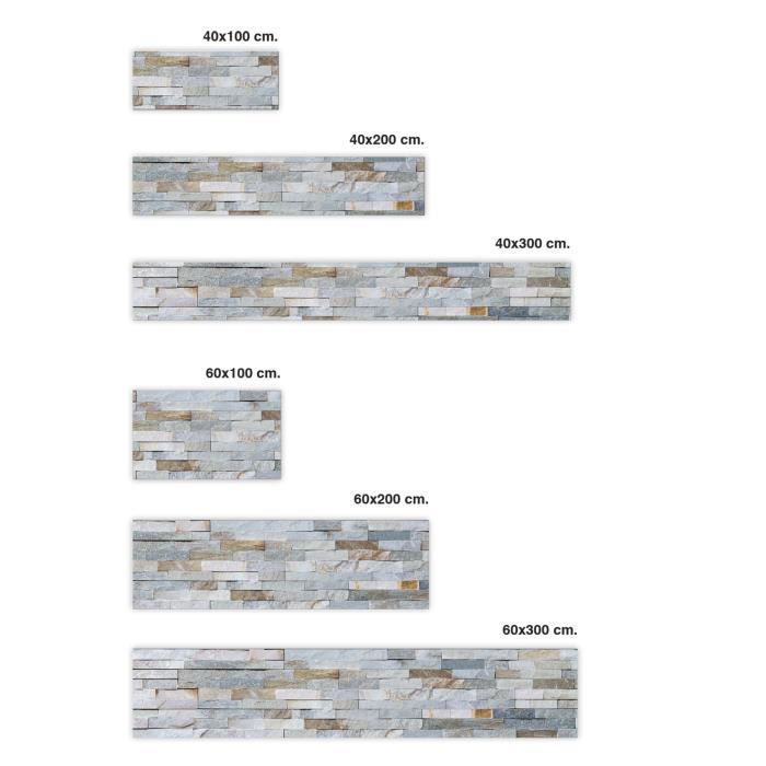 Panel antisalpicaduras adhesivo Panorama para cocina, ladrillo azul, 40x200 cm - Panel antisalpicaduras adhesivo para cocina - Protector de pared para cocina