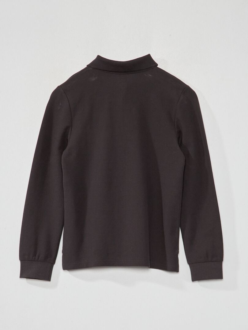 Camisa polo em malha piqué - CINZA
