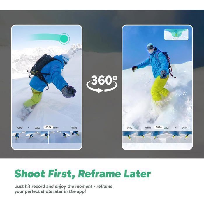 AKASO Camera Sport à 360° avec 5.7K 360 Vidéo Capteurs 48MP 1/2