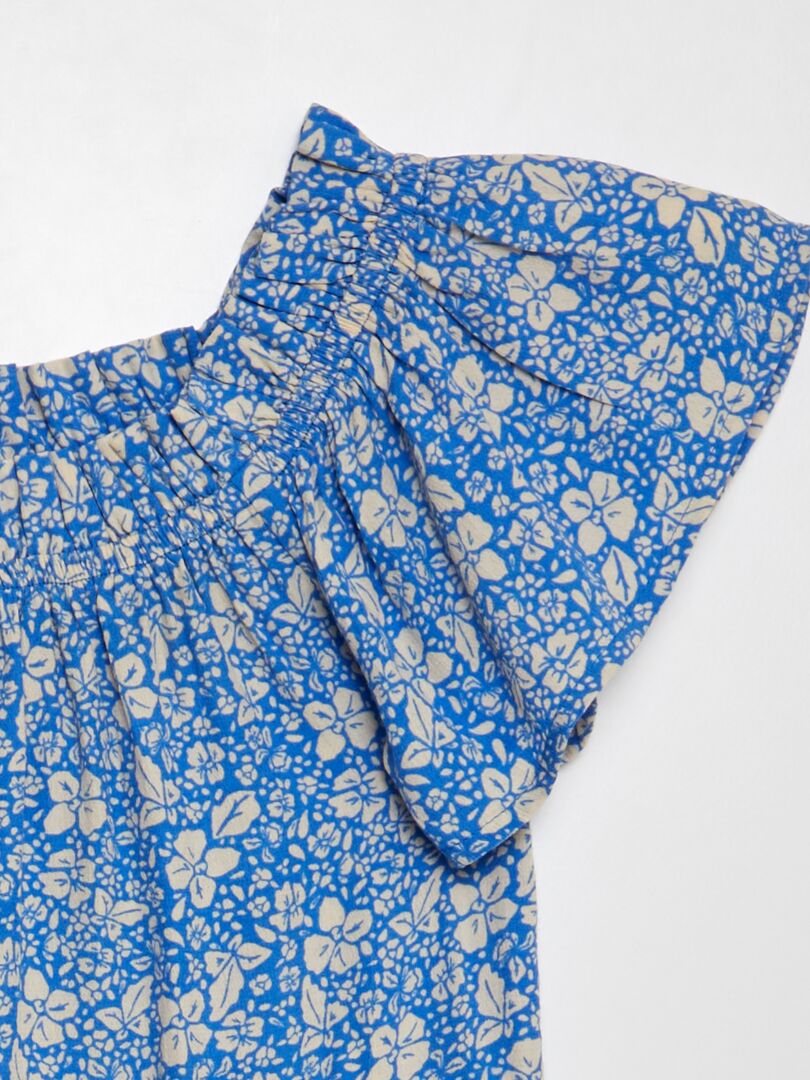 Zachte blouse met print - Gemakkelijk aan te trekken - Blauw