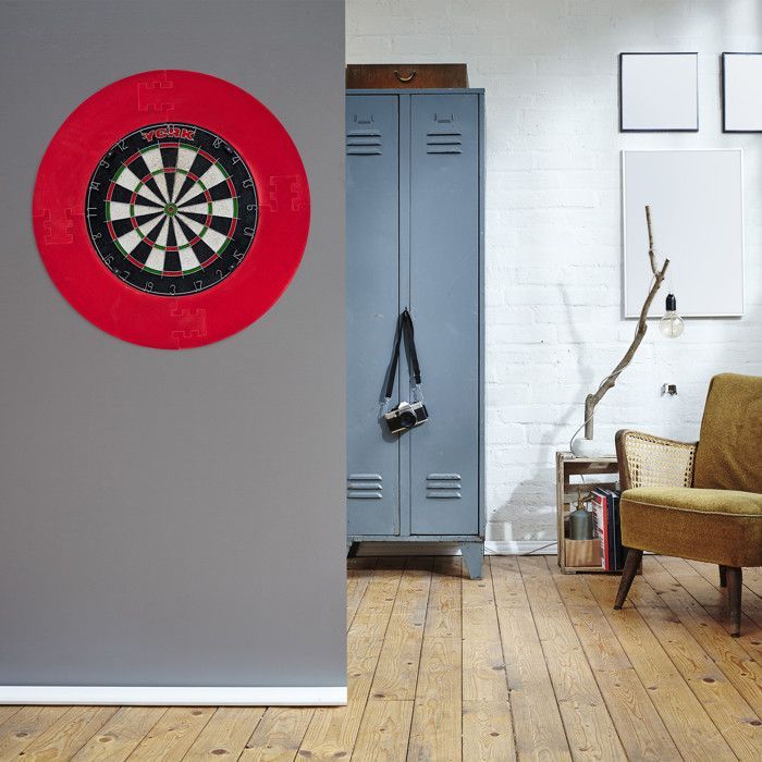 Relaxdays R7 beschermrand, doelring voor toernooidartbord, 45 cm, Ø 72 cm, rood