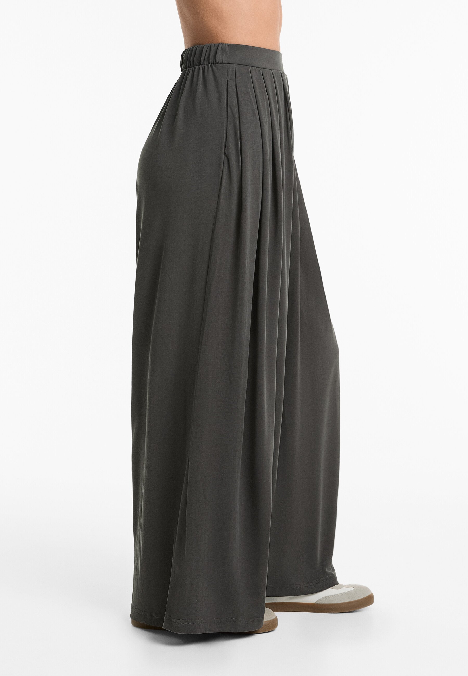 OYSHO EXTRA WIDE SOFT TOUCH - Pantaloni - grigio scuro