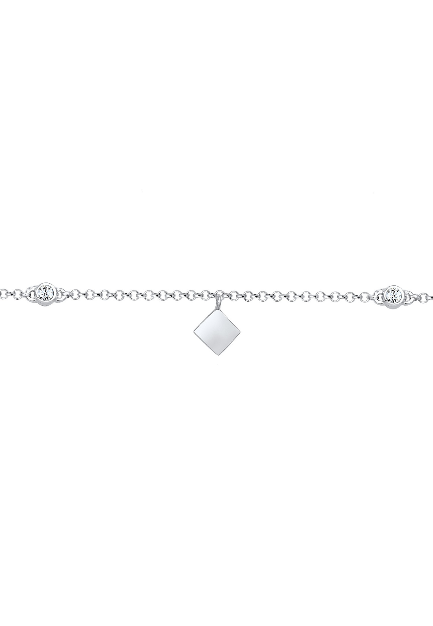 Elli Femmes Choker Solitaire étincelant Géo avec cristaux en argent sterling 925