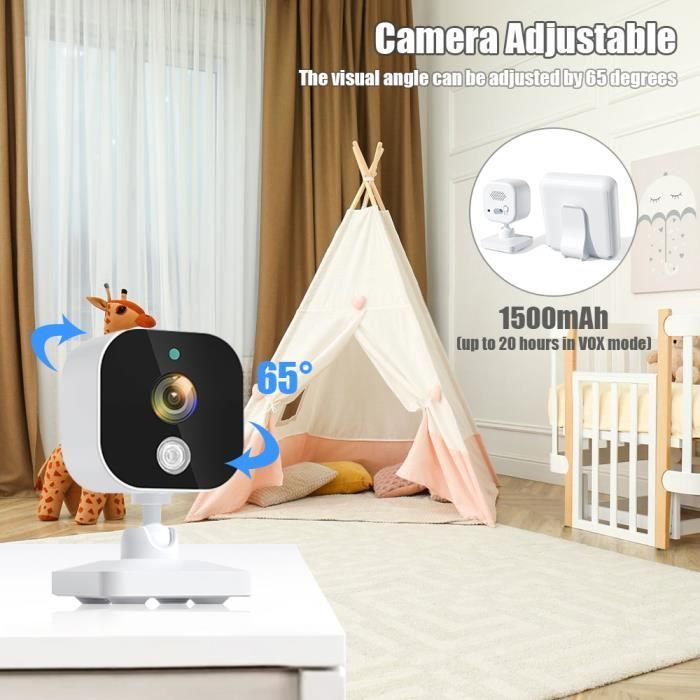 PIMPIMSKY Babyphone vidéo sans fil moniteur pour bébé, ecran de videosurveillance maison Caméra bébé sans fil 2,4 GHz