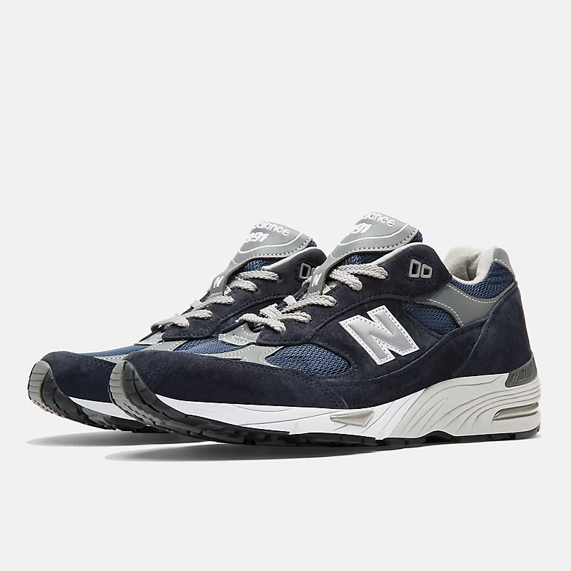 Herenschoenen MADE in UK 991v1 – Marineblauw met grijs