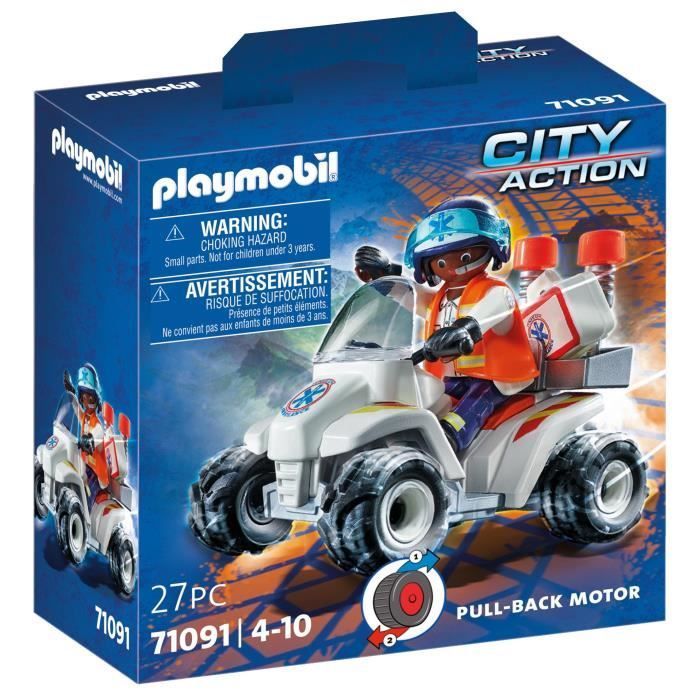 PLAYMOBIL - 71091 - Soccorritore e Quad - Accessori di soccorso - Unisex - Plastica