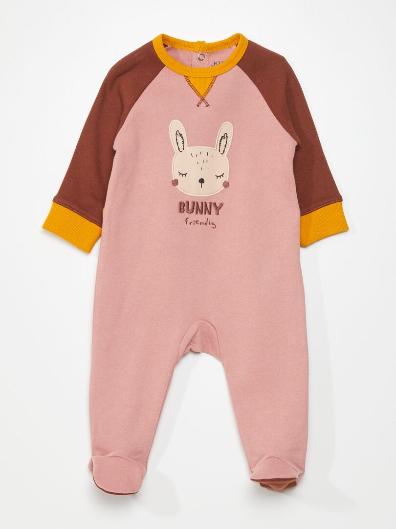 Pijama com estampa de coelho em três cores - ROSA