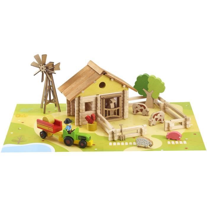 Ma ferme en bois - Jeu de construction - JEUJURA - 145 pièces