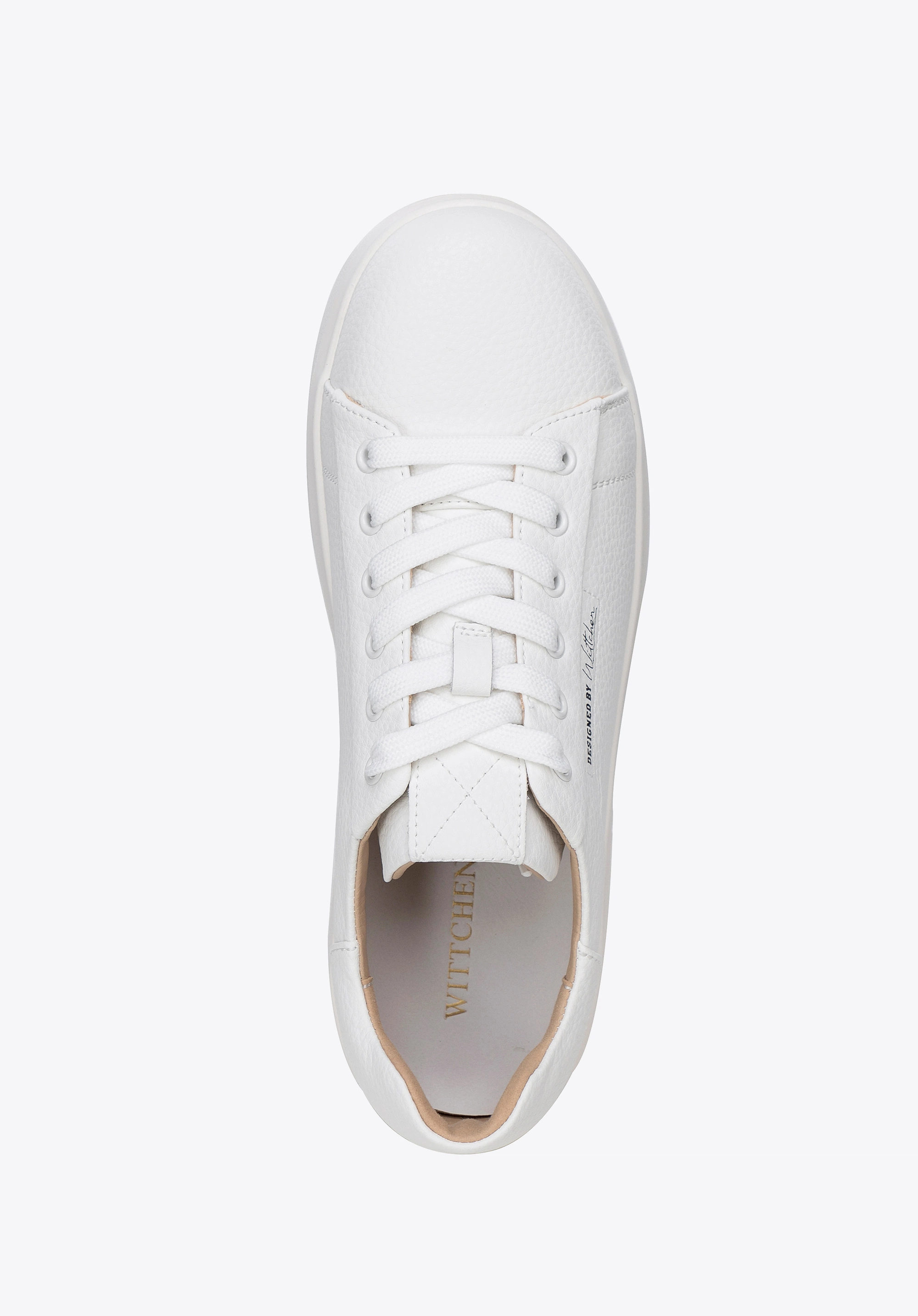 Damskie klasyczne sneakersy na platformie białe