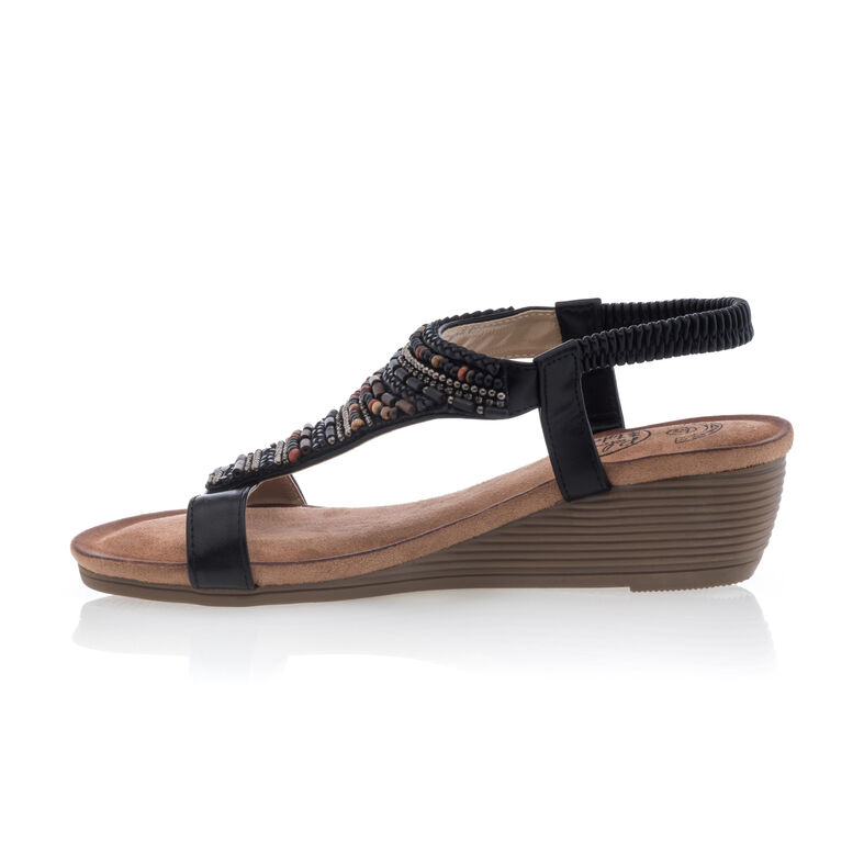 Svarte sandaler / sko med åpen tå til dame