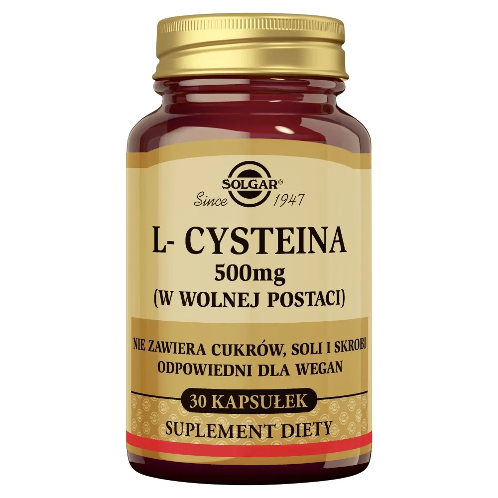 Solgar L-Cysteina 500 mg Preparat wspomagający pracę wątroby kapsułki