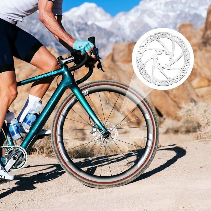 2 pièces - disque de frein de vélo - 160 mm - Résistant à l'usure - Argent - Convient aux vélos de route et de montagne