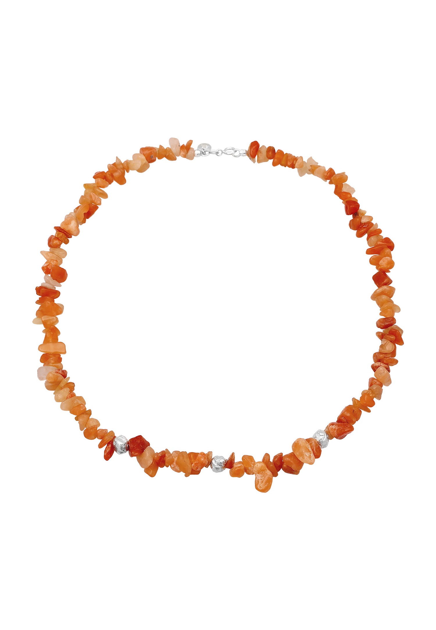Elli PREMIUM Elli PREMIUM Collier Femmes Perle de galets Nature avec Aventurine Marron en argent sterling 925