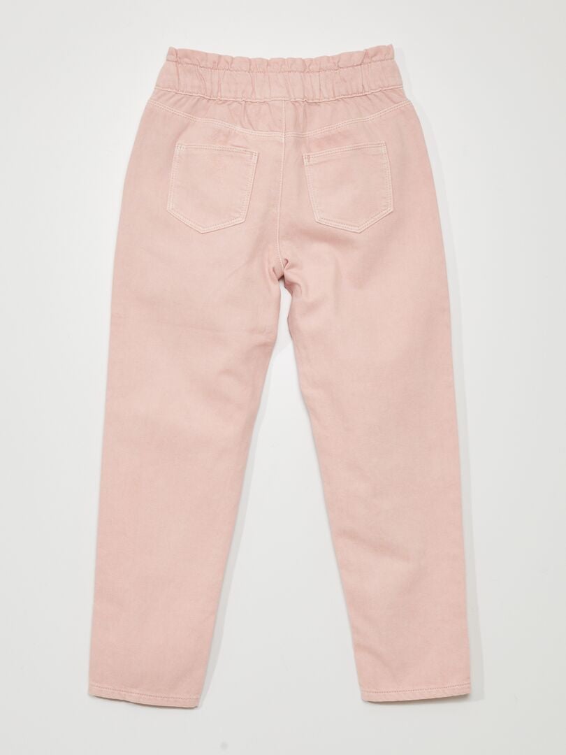 Jeans met hoge taille en paperbag-model - ROZE