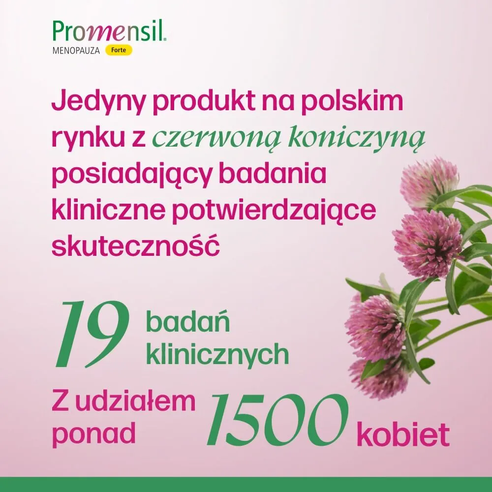 Promensil Forte, Preparat łagodzący objawy menopauzy, Tabletki