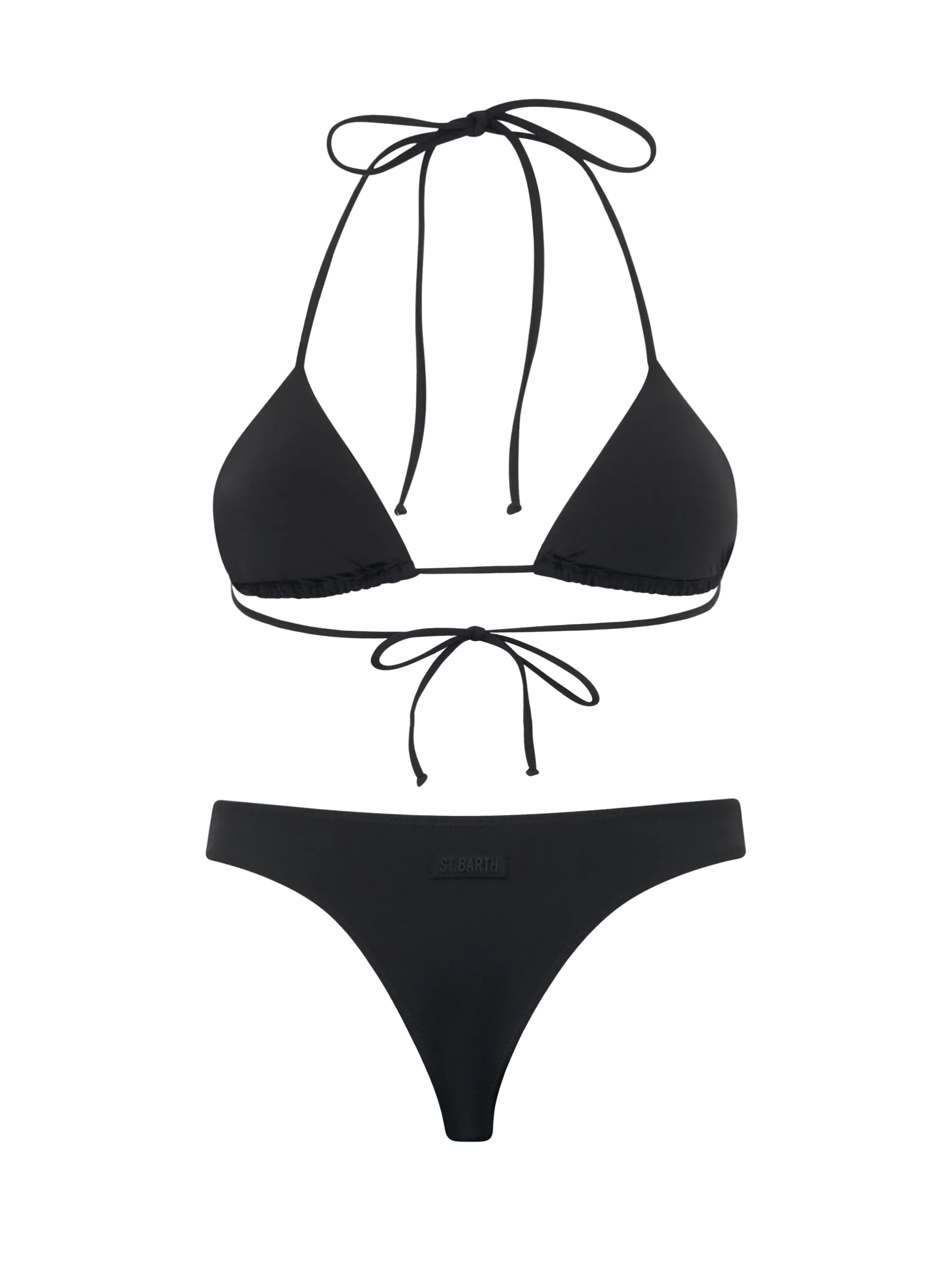 Annabelle Naomi damesbikini met zwarte driehoekige cups en strass-steentjes