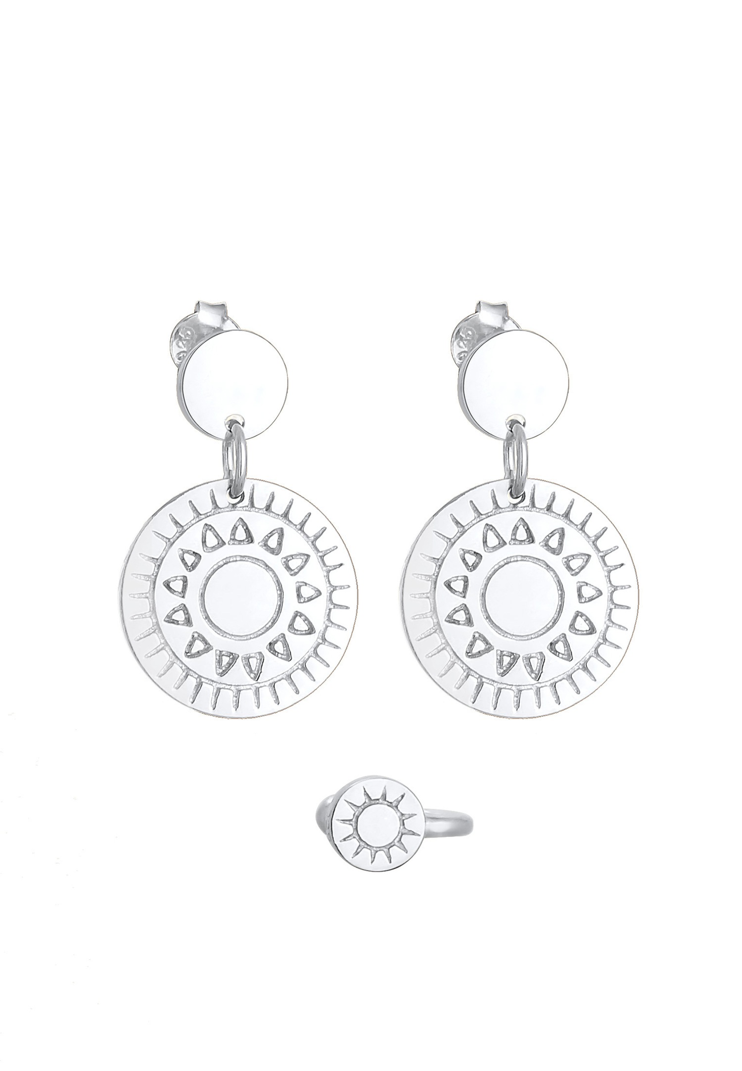 Elli 2er Set Ornament Ohrhänger Earcuff 925 Silber