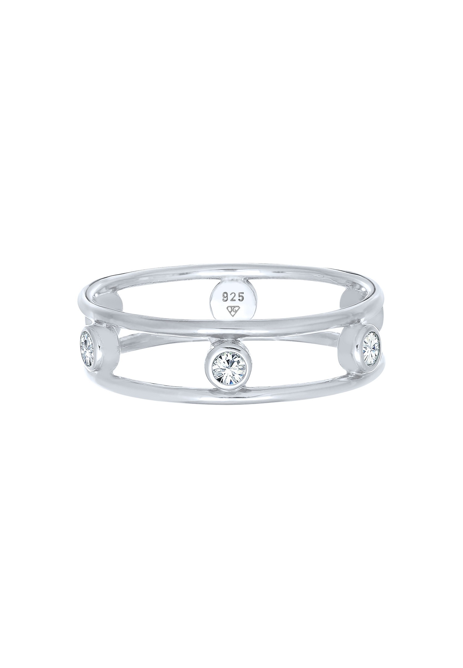 Elli Femmes Double Glamoureux Elégant avec cristaux en argent sterling 925