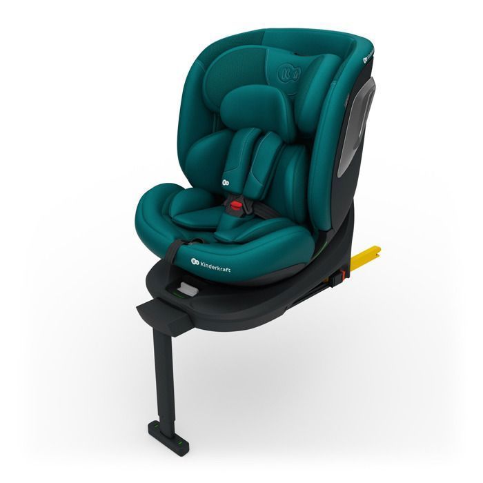 Silla de coche Kinderkraft I-360 2 PLUS 4 en 1 i-Size de 40 a 150 cm, asiento giratorio 360°, ISOFIX, convertible desde el nacimiento hasta los 12 años, verde