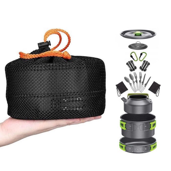 Set de cuisine de camping RELOAD 18 en 1 Bouilloire, Poêle, Casserole, Couverts
