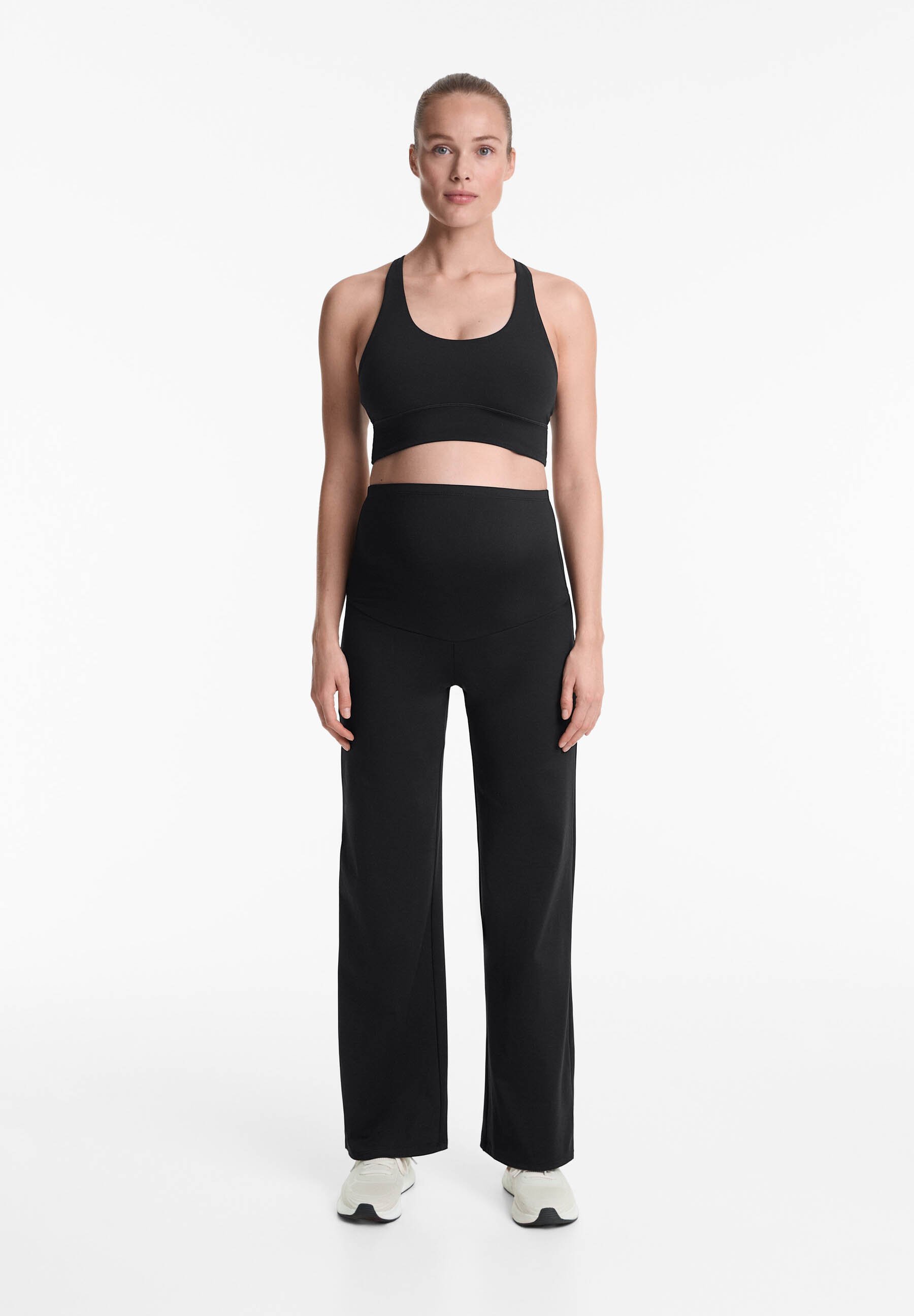 OYSHO MATERNITY COMFORTLUX STRAIGHT-LEG - Broek - zwart