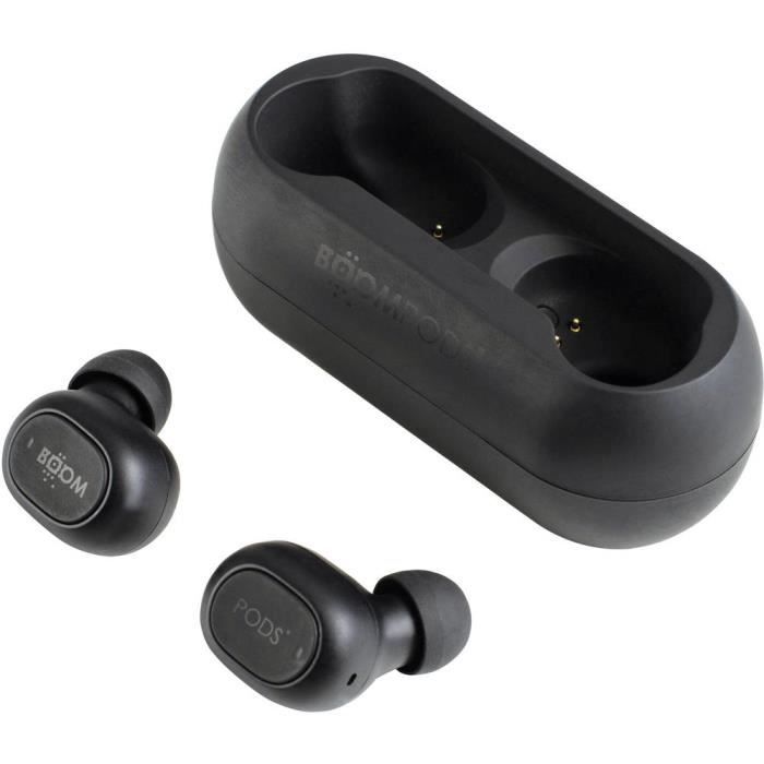 BOOMPODS Boombuds GO — True wireless in-ear headphones, 20 hours, IPX4, black