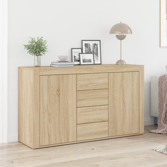 Aparador contemporáneo - vidaXL - Roble Sonoma - 6 compartimentos - 120x36x69 cm - Marrón