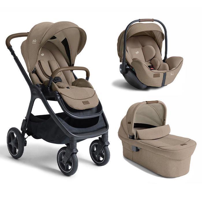 JOIE - Cochecito Finiti Trio + Silla de coche i-Level Pro + Capazo Ramble XL Signature Sandstone