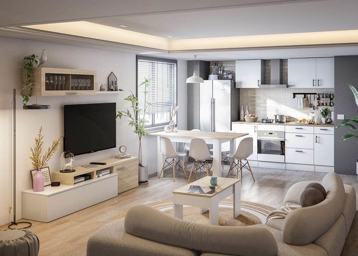 Meuble à suspendre, meuble haut pour cuisine avec 1 porte coloris blanc brillant - hauteur 59 x longueur 60 x profondeur 34 cm