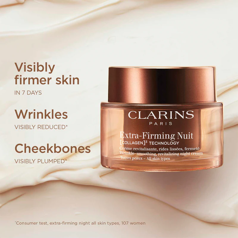Creme Noturno Extra Firmador Clarins Antirrugas com Efeito Lifting para Todos os Tipos de Pele