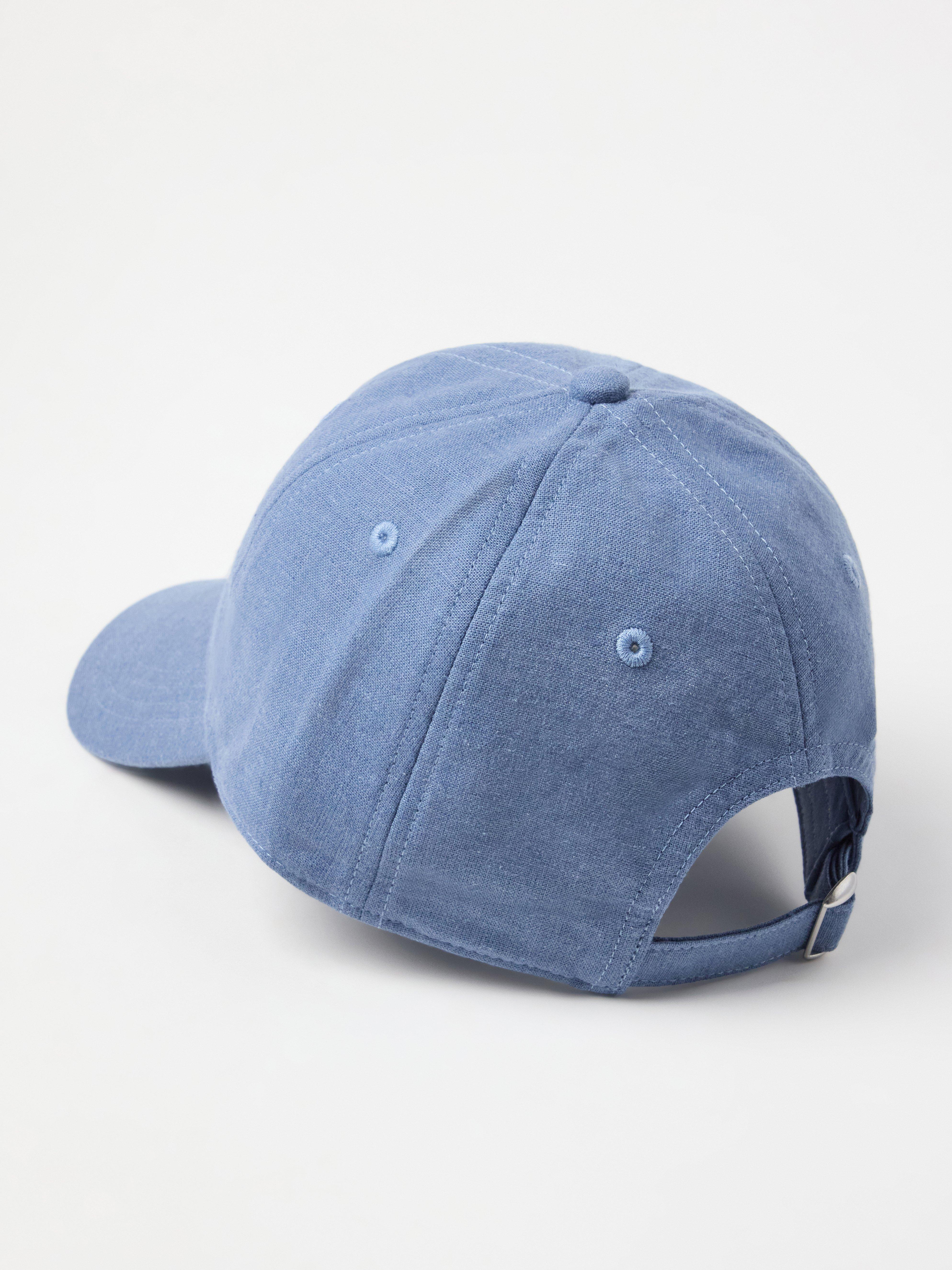 Casquette en lin mélangé bleu poudré