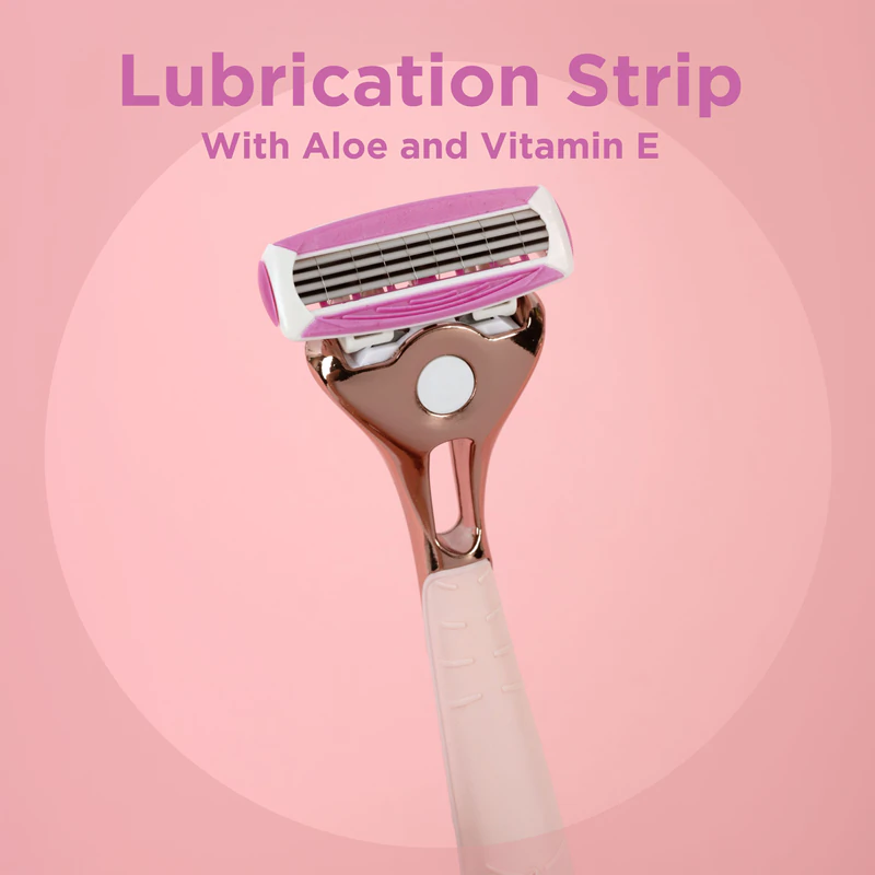 Wilkinson Sword Quattro Damenrasierer in Roségold + 4 Ersatzköpfe