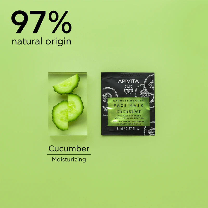 Máscara facial hidratante de pepino Apivita Express Beauty