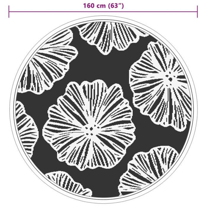 Outdoor rug - vidaXL - 160 cm - Green - Round - Synthetic