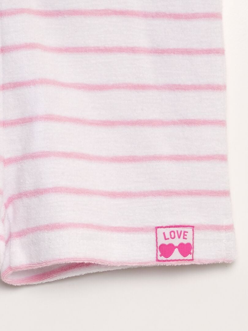 Shorts met dikke strepen - ROZE