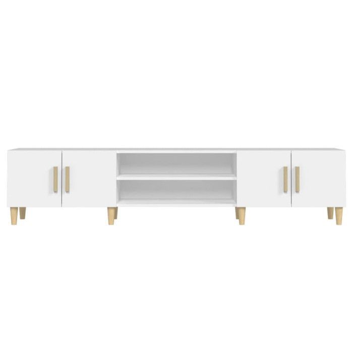 vidaXL Meuble TV blanc 180x31,5x40 cm bois d'ingénierie 816256