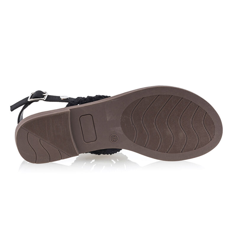 Női fekete flip-flop papucsok / tanga szandálok