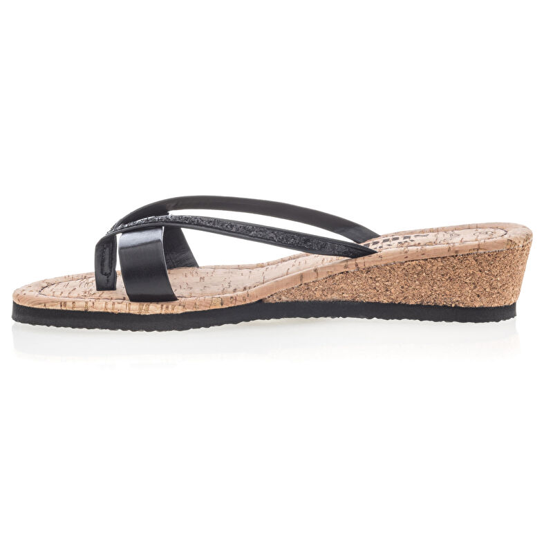 Női fekete flip-flop papucsok / tanga szandálok