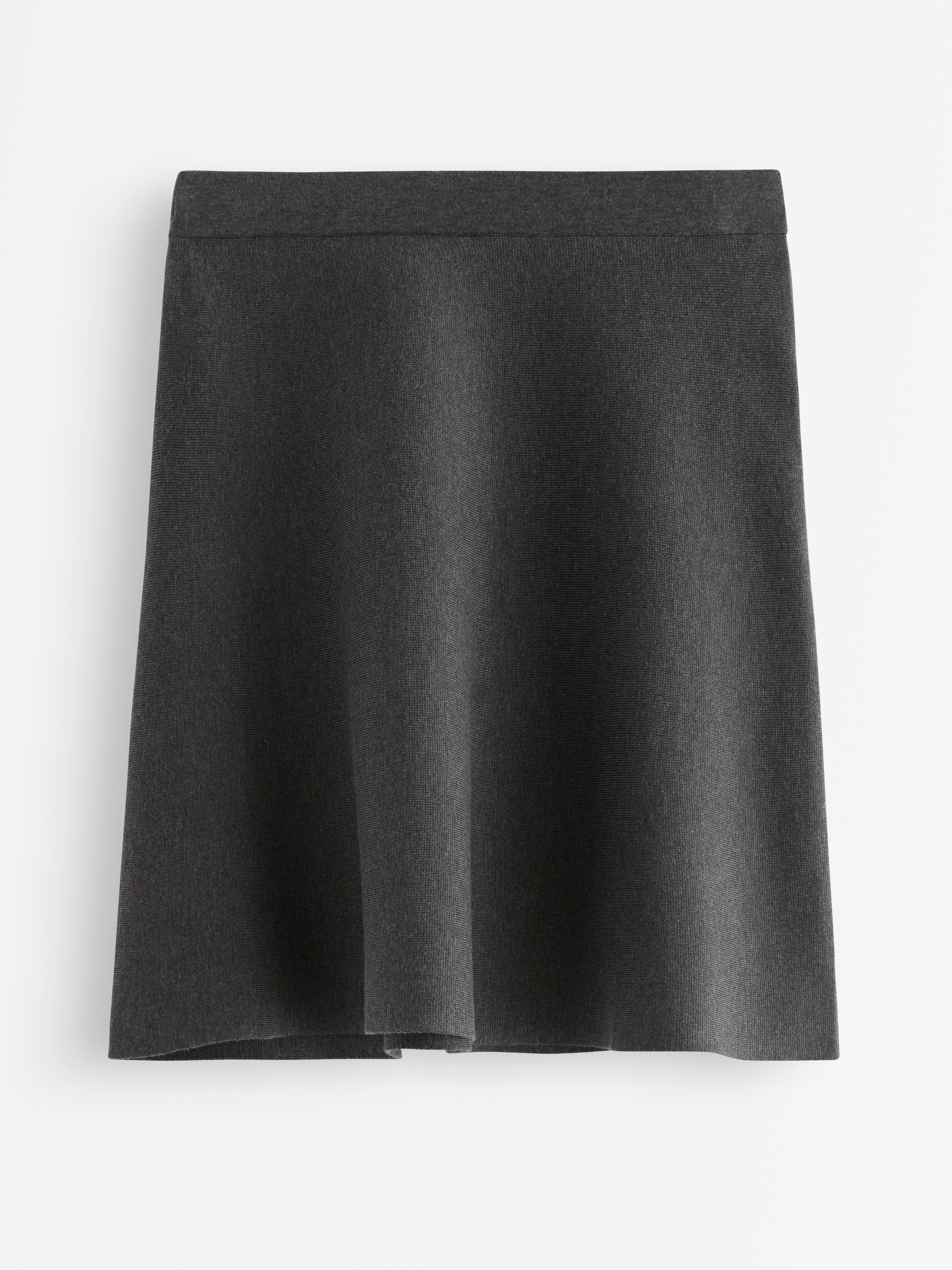 Minifalda de punto fino gris oscuro jaspeado