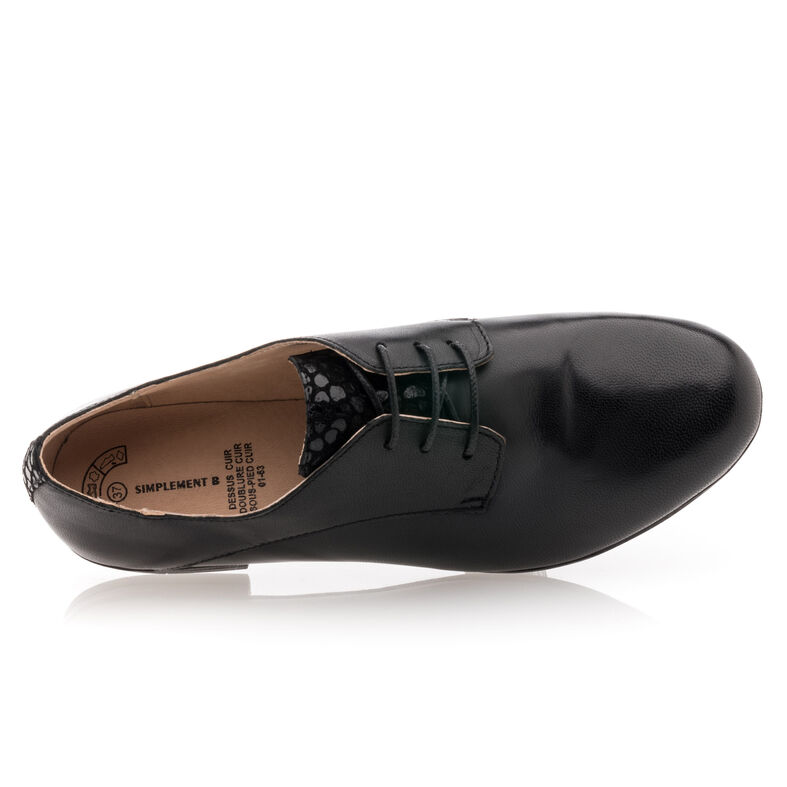 Zwarte veterschoenen voor dames / Derbyschoenen