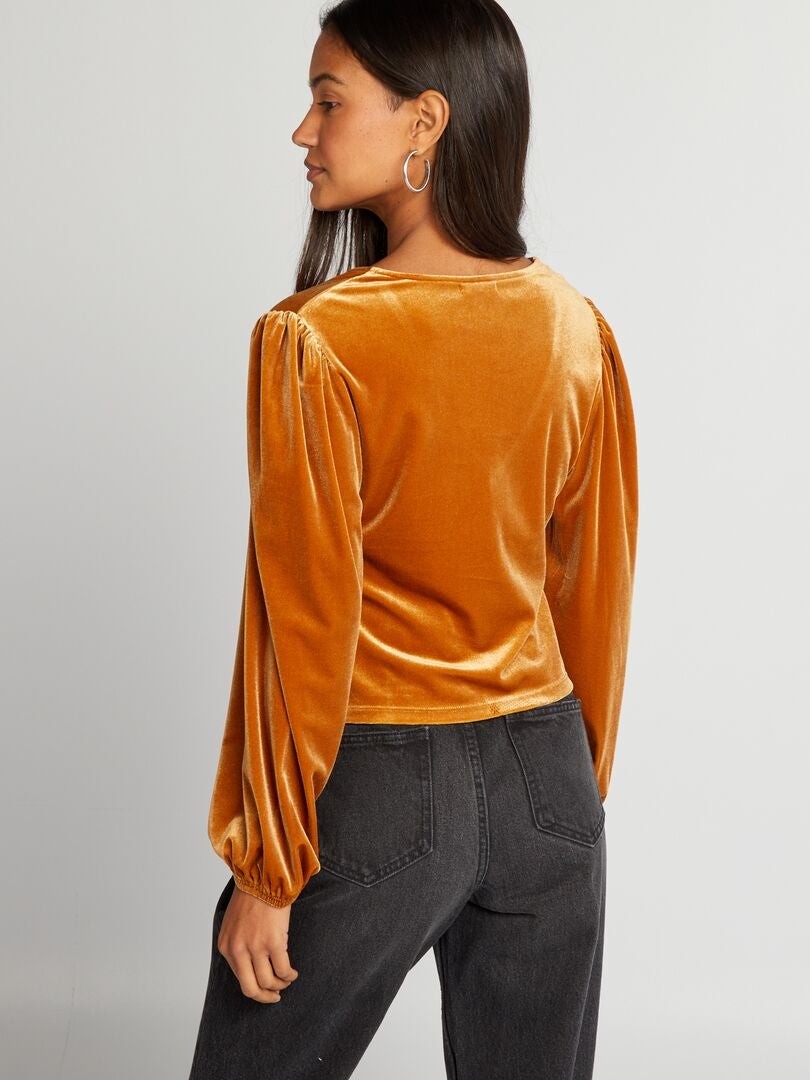 Camiseta de veludo - AMARELA
