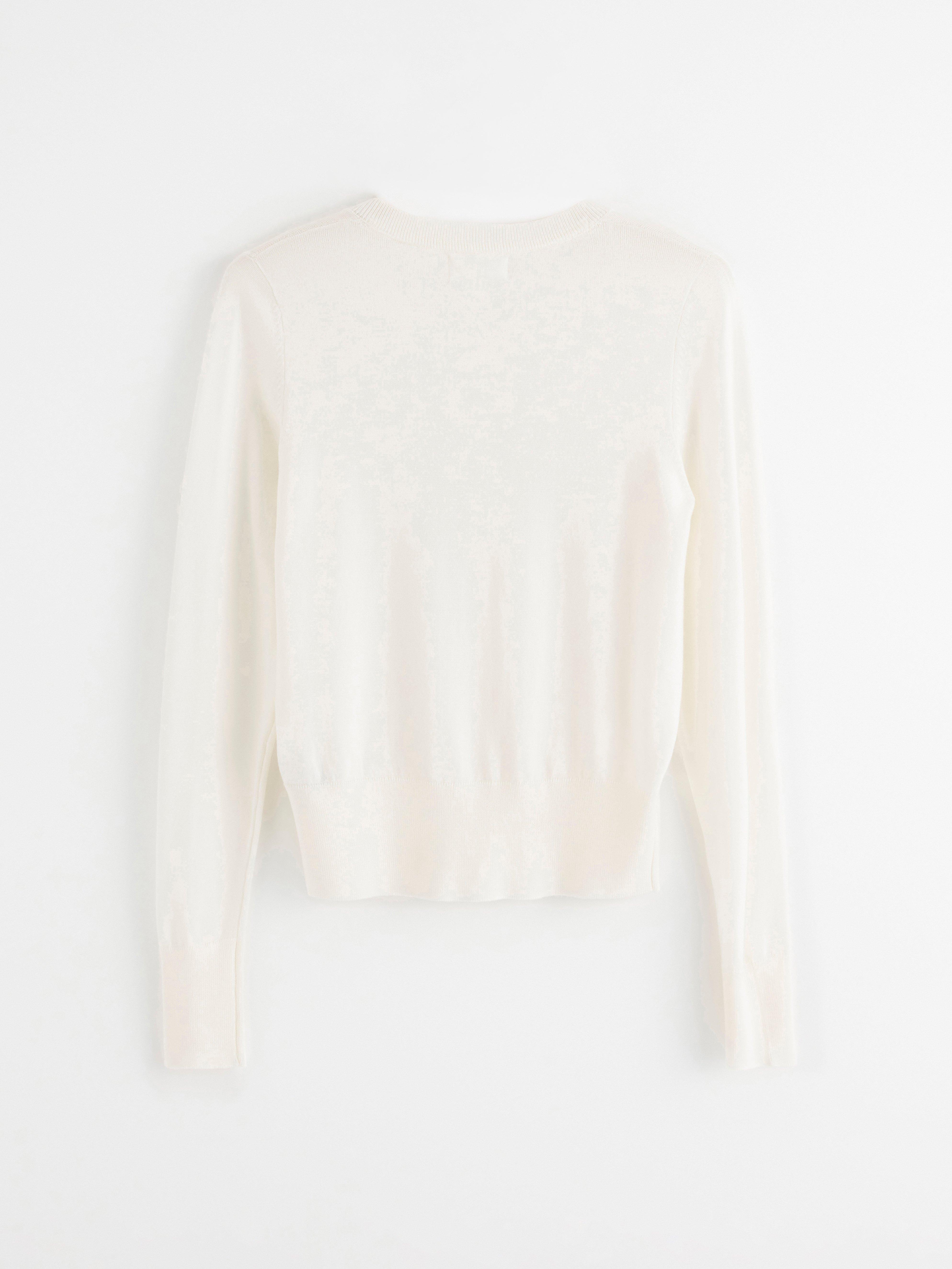 Jemný pletený kardigan Off White