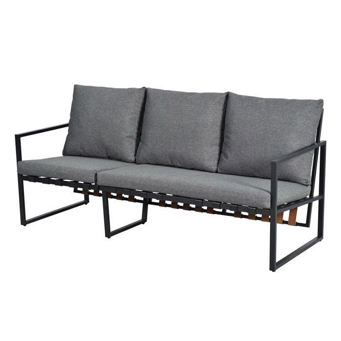 Grey Garden Set - Chair, Table, Tea Set, Footrest - Galvanized Steel, Glass - Ideal for Outdoor Pools, Durable, Comfortable