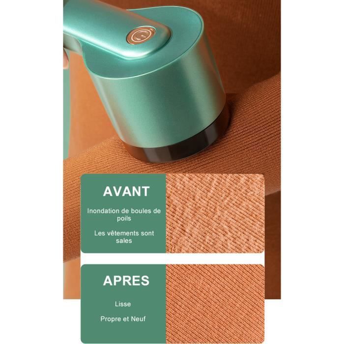 Rasoir Anti Bouloche Portatif OLY MAGIC - 5 Lames Rechange - Vert - USB - Mixte