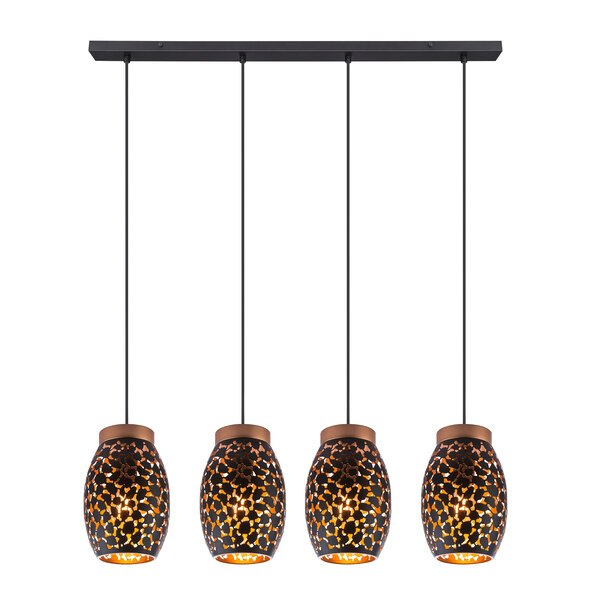 Lampă suspendată metalică, aurie